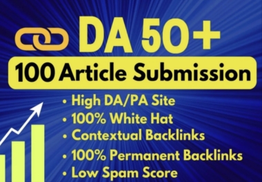 I will create 100 link-building article submissions with contextual SEO backlinks