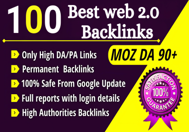 I will do 100 web 2.0 High DA Dofollow backlinks