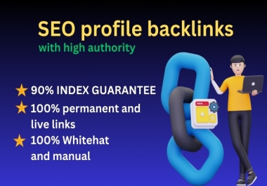 I will create 100 indexable SEO profile backlinks with high authority