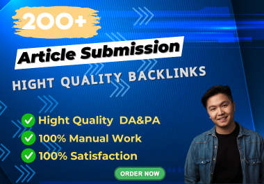 I will do article submission on high da websites manually