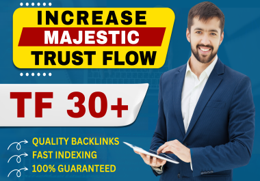 I will increase majestic trust flow tf 30 plus with seo backlinks