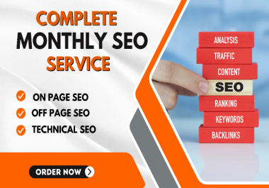 I will offer monthly on-page and off-page SEO services for long-term success