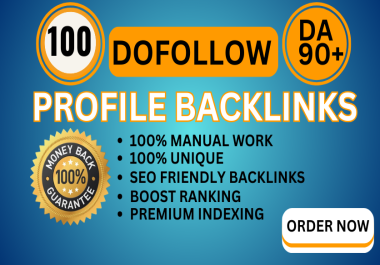 I will build SEO profile backlinks manually with a high DA 90+ to rank on Google