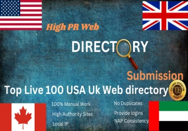 I will do 100 genuine high DA, PA directory submission SEO backlinks