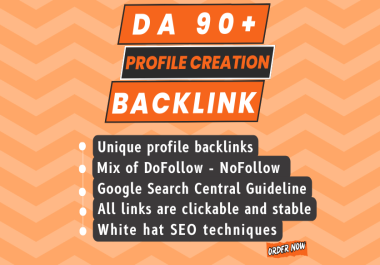 Provide 50 Powerful High Authority Profile Backlinks with High DA PA and Zero Spam Score