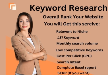 I will conduct profitable keyword 60+ research and competitor analysis for your website to improve