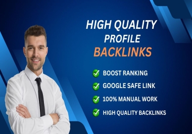 I will create manually profile backlinks on high authority websites