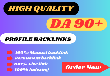 I will build 30 high authority DA 90+ profile backlinks