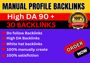 High-quality DA 90+ authority and do-follow 35 profile backlinks