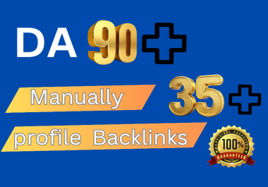 30 SEO Profile Backlinks DA 90+ High QualityImage,  Profile backlink manually 100