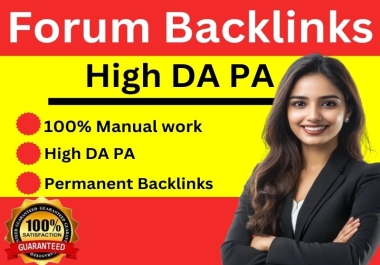 I will do High DA PA Forum profile backlinks for SEO