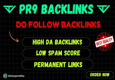 I will do top 250 PR9 SEO backlinks in high DA sites