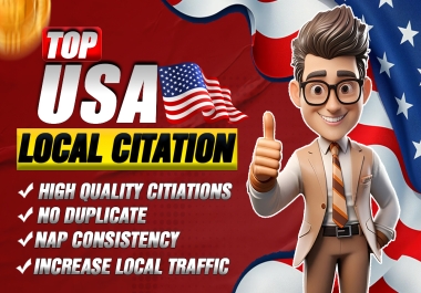 I will list your business in top live USA local citations sites