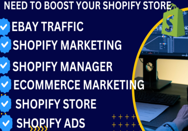 Redesign Or Design Shopify Dropshipping Store ecommerce marketing to promote sales and traffic