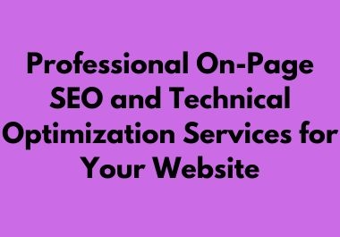 Professional Website Optimization and On-Page SEO Services