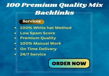 I will provide 100 Premium Quality Mix Backlinks with High DA, DR