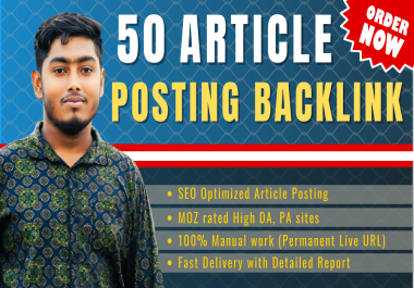 I Will Write 50 Articles SEO and Publish Backlinks to Rank your website in Google