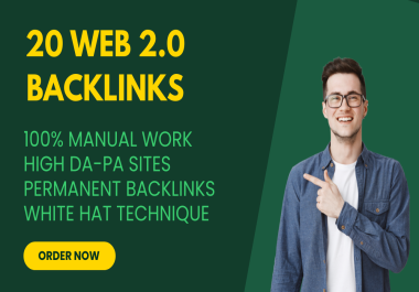 I Will Provide 20 Web 2.0 Backlinks to Improve SEO,  Increase Traffic,  and Boost Rankings