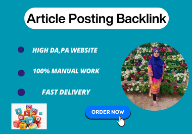 I will create 100+ Article Posting Backlinks in Google