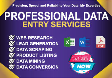 Professional data input services reliable,  accurate and fast