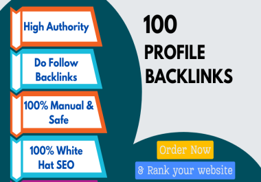 I will give 100+ high da profile backlinks for seo ranking