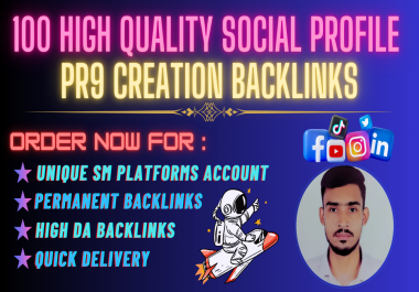 Best Manually Create 100 HQ Profile PR9 Creation Backlinks for Google SEO Ranking