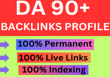 I will create DA 90+ profile backlinks for your website