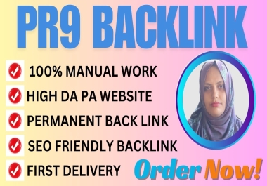 100 High Quality pr9 Backlinks Google Ranking Site