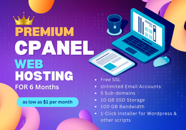 Premium cPanel Web Hosting for 6 Months