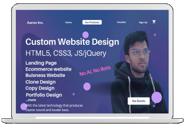 I'll Design Responsive Website,  Using Pure HTML5,  CSS3 & JS/jQuery