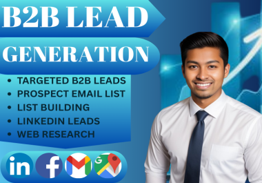 I will provide all types of b2b,  b2c leads,  linkedin prospecting and email address