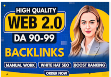 Create 80 one-way Web2.0 Dofollow links with high DA PA I will give you great Web 2.0 backlinks.