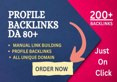 I will do 200 Profile Backlink on DA 80+ Site for your brand