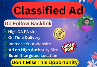 150 Classified Ad Backlinks With High Authority site to Boost Your Website