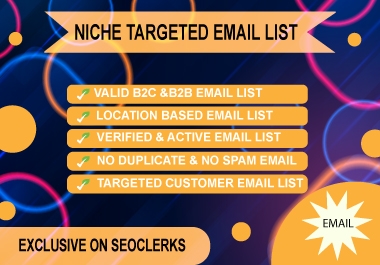 I will provide bulk email list,  B2C and B2B for E-mail marketing