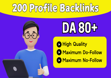 I will build 200 Profile Backlinks with high DA 80+ for brand creation