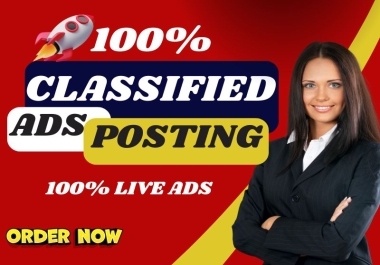 I will Submit 55 Top classified ads posts on top rank classified ad posting sites in all countries