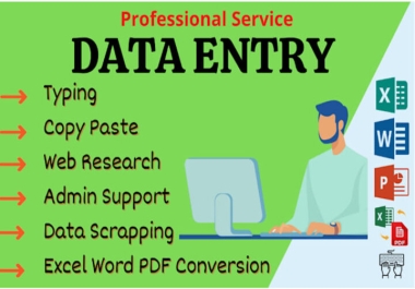 Web Scraping / Virtual assistance / Data entry / Content writing service