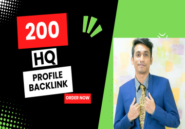 200 HQ Profile Backlink to boost Your website Ranking