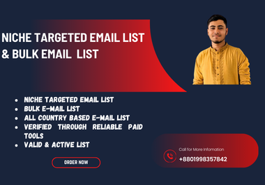 I will provide niche targeted bulk email list and email blast with validation