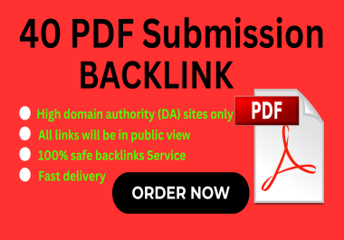 40 PDF Submission SEO backlinks on top sharing sites