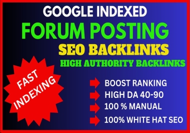 I will do manual niche relevant quality 90 seo forum backlinks posting