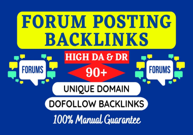 I will build 90 unique dofollow SEO forum posting backlinks for you