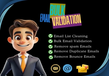 I will provide bulk email verification and bounce testing for your email list