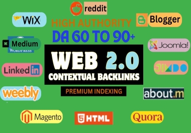 high authority 150 contextual SEO web 2 0 backlinks that created manually