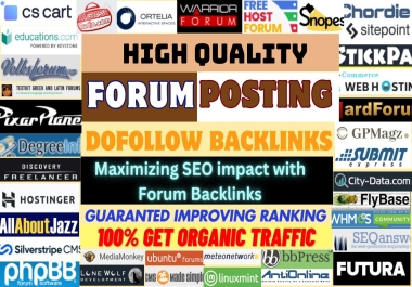 Provide Top 50 Manual dofollow Forum Posting Backlinks for your Google Ranking