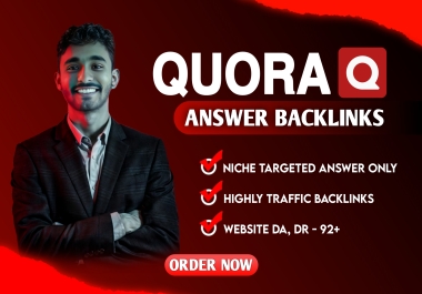 High-Quality 50+ Targeted Quora Ans. & SEO Backlinks