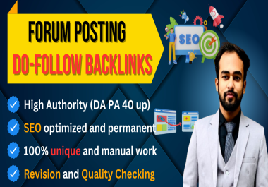 Rank on Google,  SEO with 100 High-Quality Forum Posting Service Niche-Relevant Backlinks