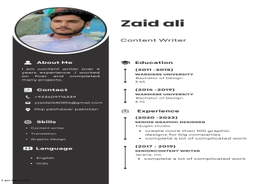 I will Create professional Cv which you deserve