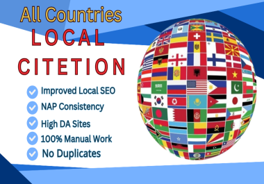 I will create 200 Local Citation for local SEO in any Country